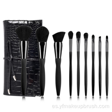 Etiqueta privada conjunto negro maquillaje brocha a granel